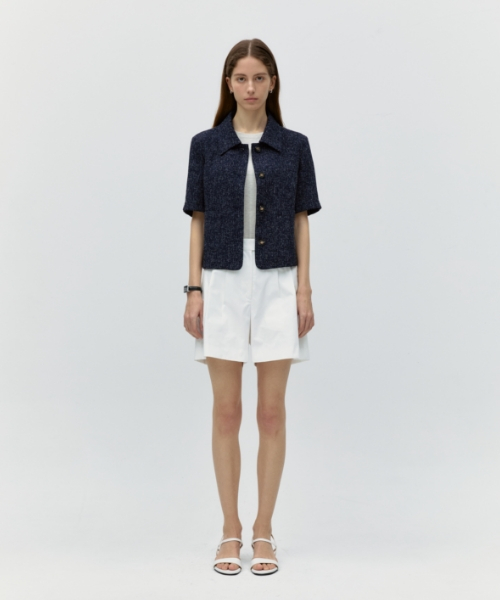Твидовый полужакет с воротником [Navy Check]