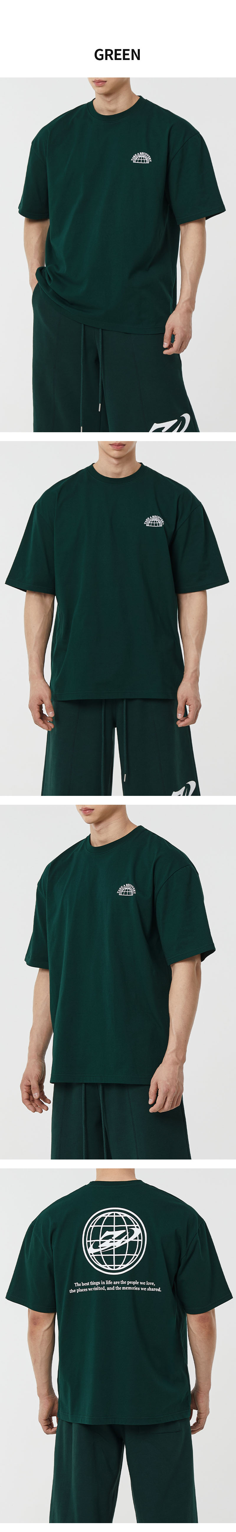 시그니처 서클 오버핏 반팔 티셔츠 (그린) 24TS05