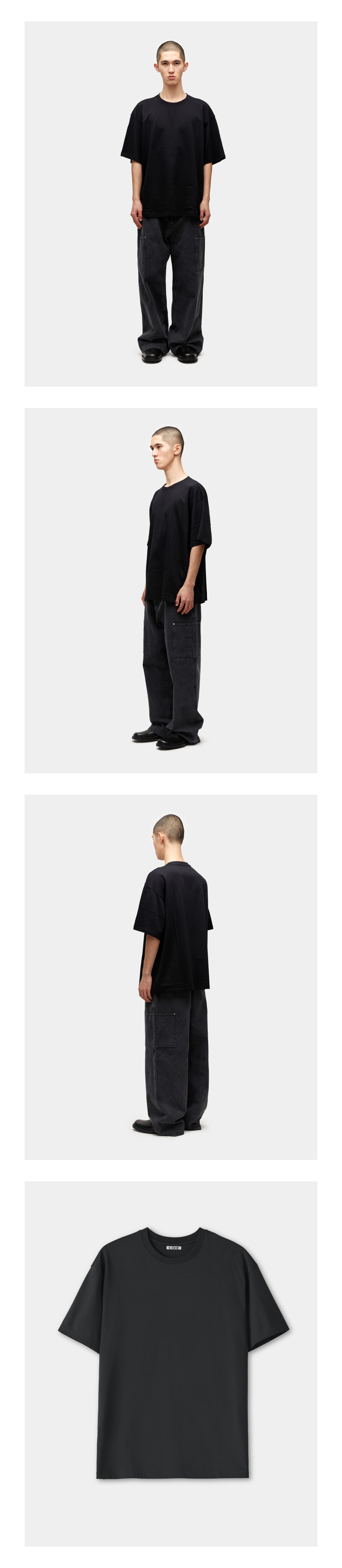 ★COOR★ Supima Cotton Semi-Overfit T-Shirt (Black) Supima Cotton Micro Modal Short Sleeve Tee – Friend or Foe