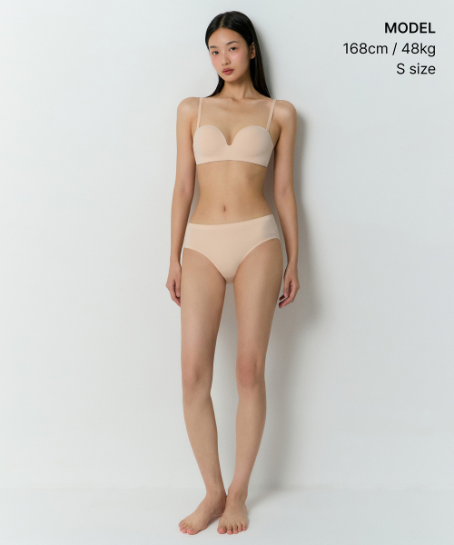 WOMENS OFF SHOULDER WIRELESS BRA [LIGHT BEIGE]