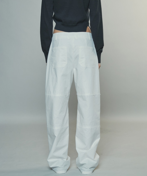 UTILITY COTTON CARGO PANTS - WHITE