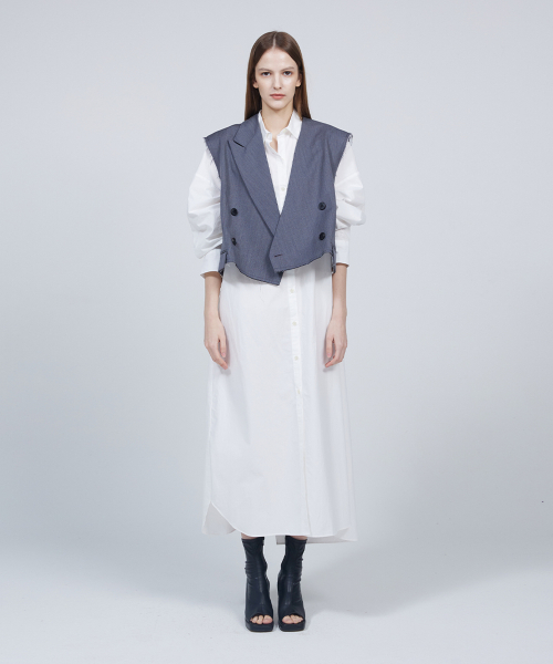 Origami signature cropped vest