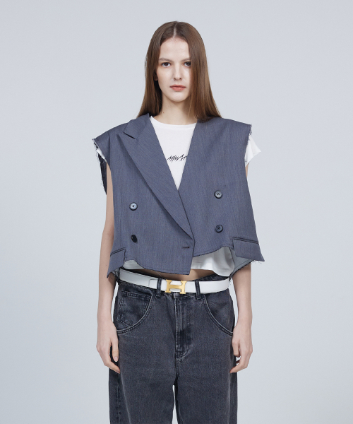 Origami signature cropped vest