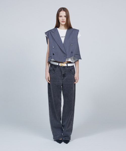 Origami signature cropped vest