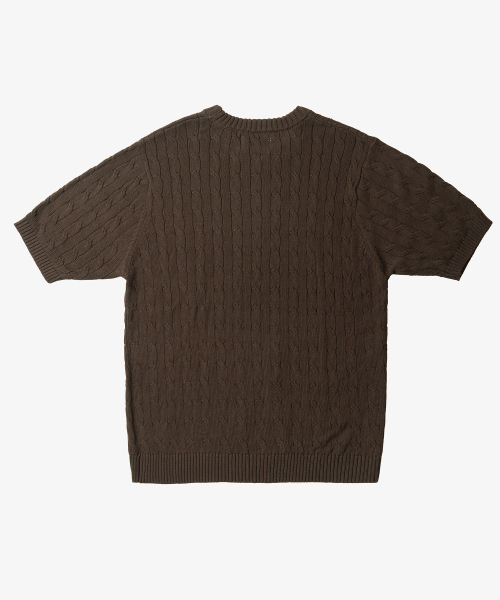 Классический круглый джемпер в косичку (BROWN)