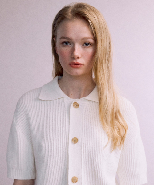 Crochet Half Sleeve Cardigan (IVORY)