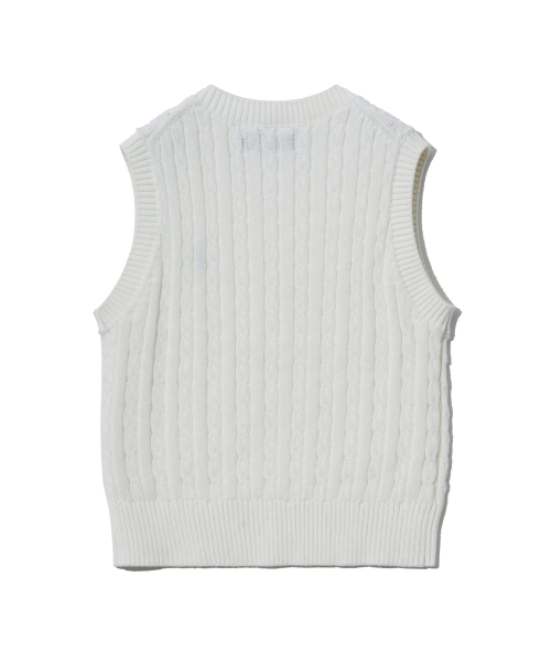 Женский жилет-лапша с V-вырезом, Ivory (100% COTTON)