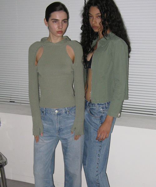 Куртка на молнии из вареного хлопка [Light Khaki]
