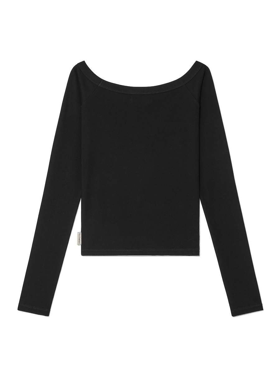 MUSINSA | GLOWNY GIRLFRIEND OFF SHOULDER TOP (BLACK)