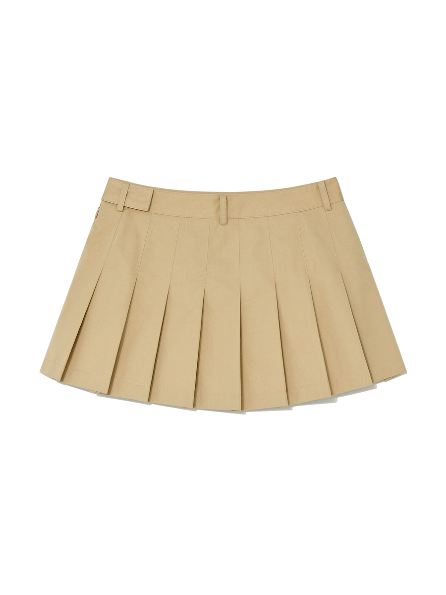 ★GLOWNY★IVY PLEATED MINI SKIRT (OATMEAL)★正規品/直送料込 IVY PLEATED MINI SKIRT (OATMEAL) - GLOWNY