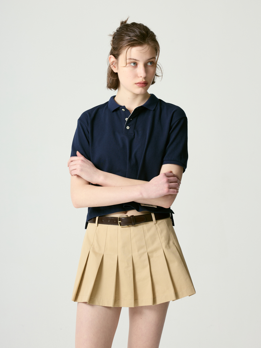 MUSINSA | GLOWNY GIRLFRIEND PLEATED MINI SKIRT (BEIGE)