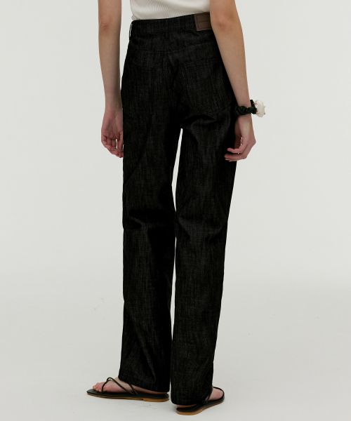 Прямые джинсы под лен Black MDPT058BLACK