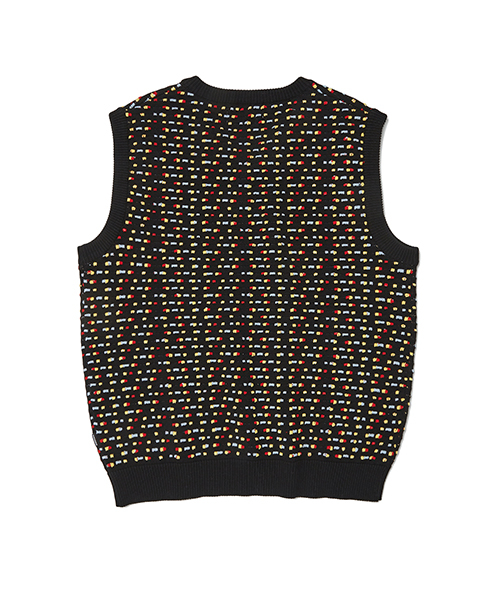 BEADS KNITTED VEST (BLACK)