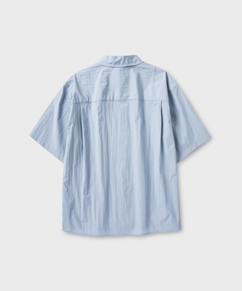 Свободная рубашка с коротким рукавом_SKY BLUE