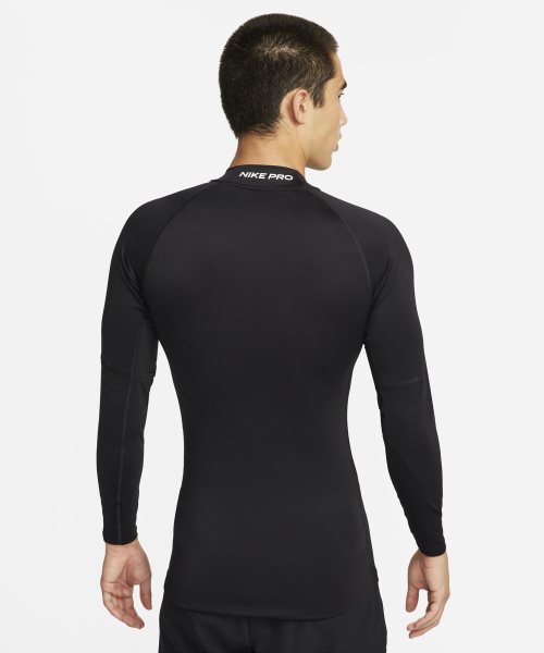 Pro Dry Fit фитнес-топ с высоким воротом и длинным рукавом M - Black/White FB7909-010