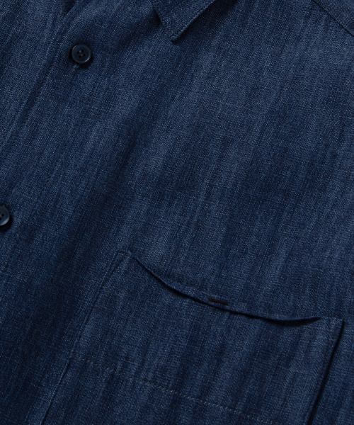 RAGLAN DENIM HALF SLEEVE SHIRT Ⅱ_INDIGO