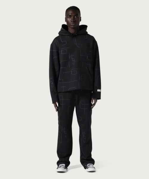 (M) Махровый худи с принтом Novelty Black