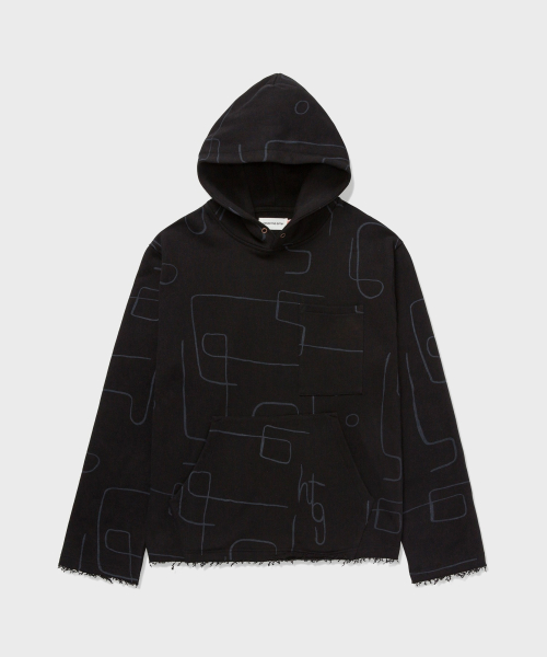 (M) Махровый худи с принтом Novelty Black