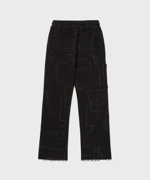 (M) Махровые брюки с принтом Novelty, Black