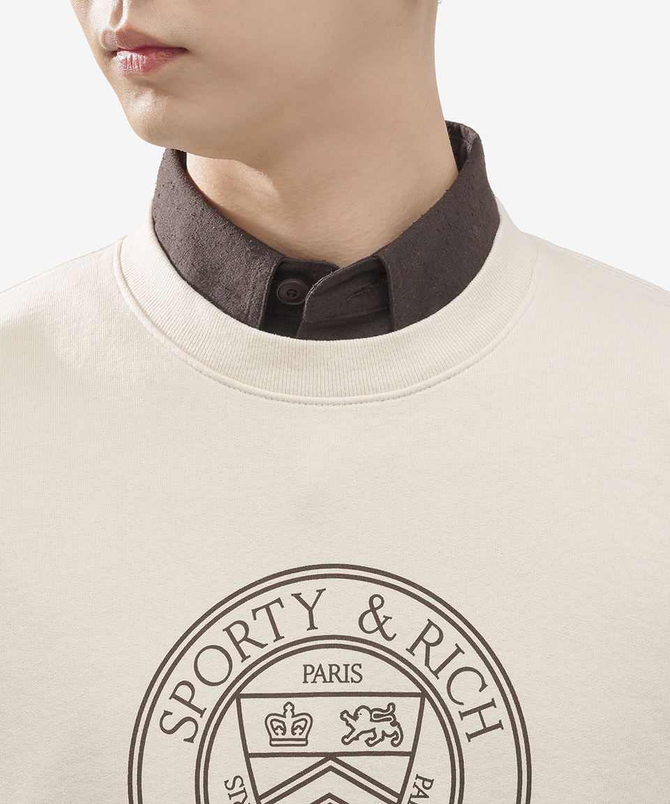 スウェット・トレーナー Sporty & Rich Connecticut Crest Man to Man Cream CRAW2313CR MUSINSA | SPORTY&RICH Connecticut Crest Man to Man - Cream