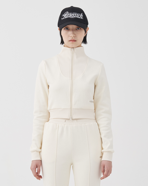Crop Essential Zip Up_Black