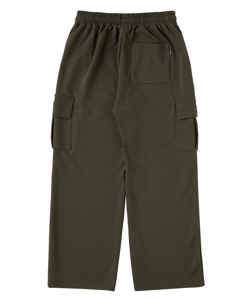 Широкие спортивные штаны карго с защипом в цвете KHAKI