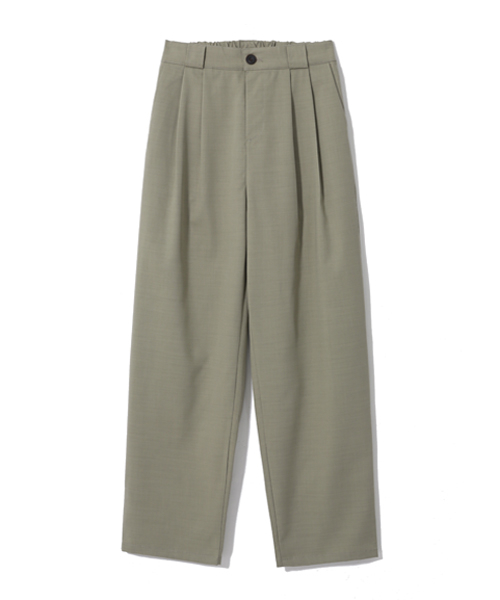 HALF BANDING SLACKS_OLIVE KHAKI