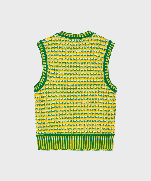 (M) Жилет в зигзаг ZIG-ZAG KNITTED VEST Green