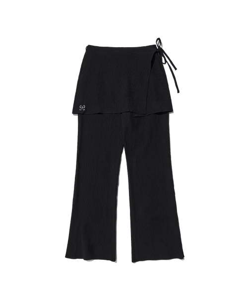 2-Way Layered Skirt Pants (black)