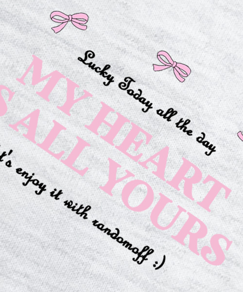 Худи MY HEART RIBBON White Melange