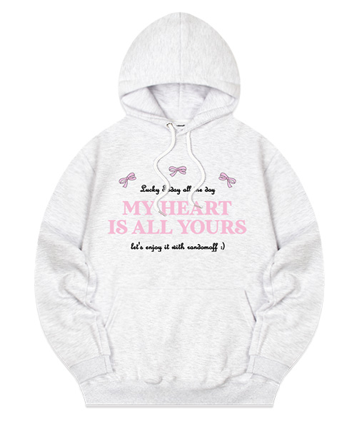 Худи MY HEART RIBBON White Melange