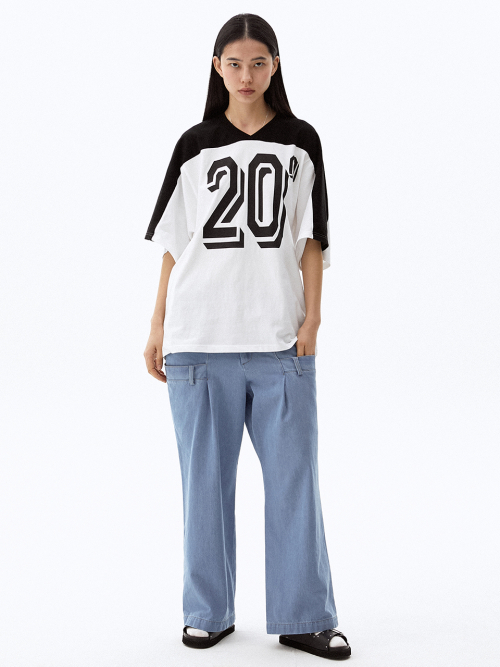 Широкие джинсы с двойным поясом UNISEX [Light Blue]