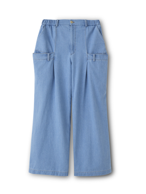 Широкие джинсы с двойным поясом UNISEX [Light Blue]