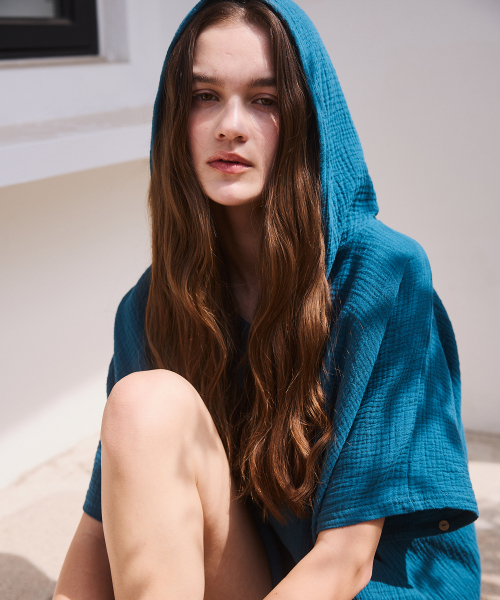 BEACH HOOD CAPE_teal green (women)