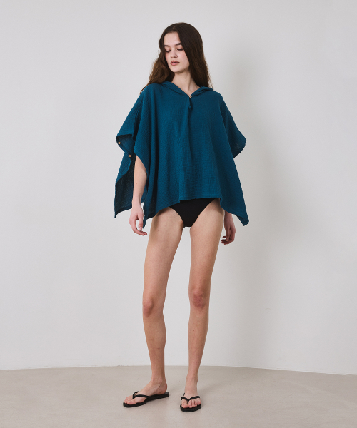 BEACH HOOD CAPE_teal green (women)