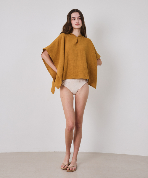 BEACH HOOD CAPE_mustard (women)