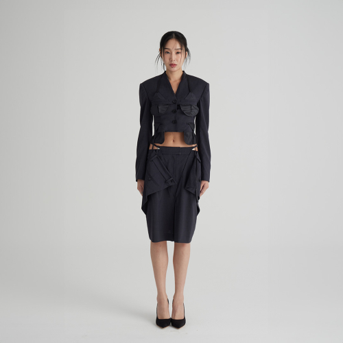 Укороченный жакет в стиле geek chic (Grey)
