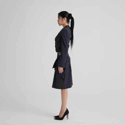Укороченный жакет в стиле geek chic (Grey)