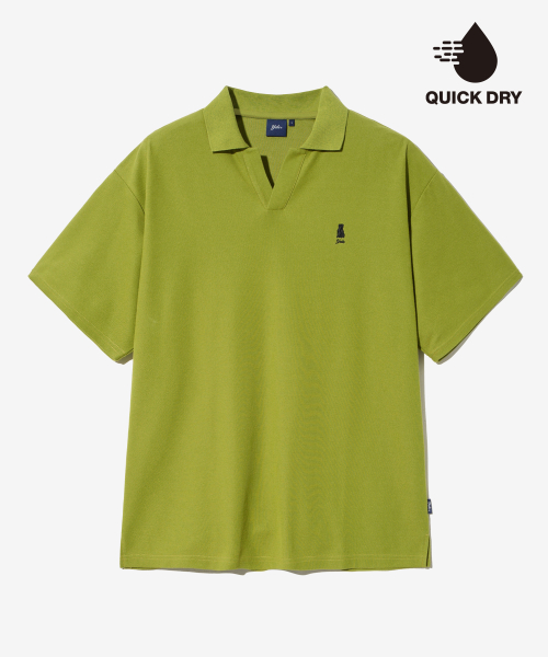 Быстросохнущее поло пике с разрезом на шее Olive Lime
