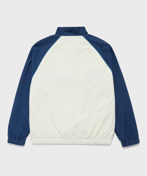 (M) Нейлоновая анорак-ветровка на молнии NYLON QUARTER ZIP OFF WHITE