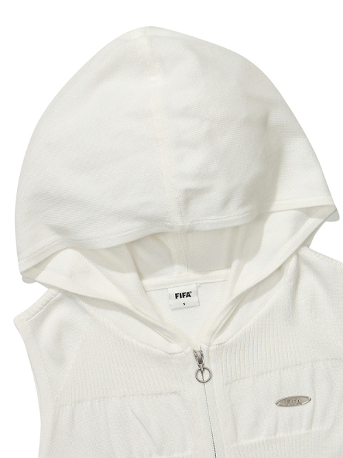 Женский трикотажный жилет на молнии (White)