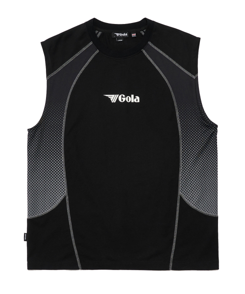 COLOR BLOCK SITITCH SLEEVELESS [BLACK]