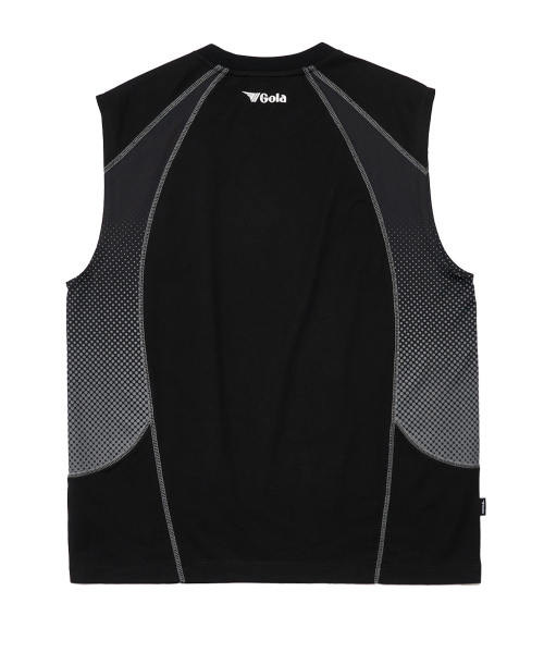 COLOR BLOCK SITITCH SLEEVELESS [BLACK]