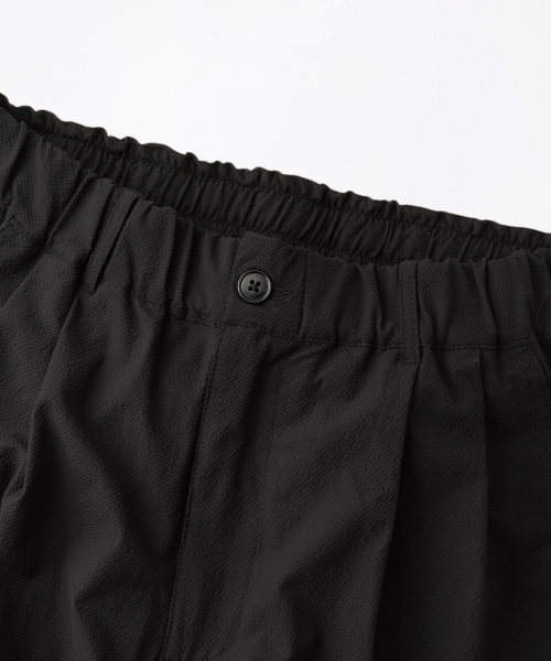 SEERSUCKER COMFORT PANTS_BLACK