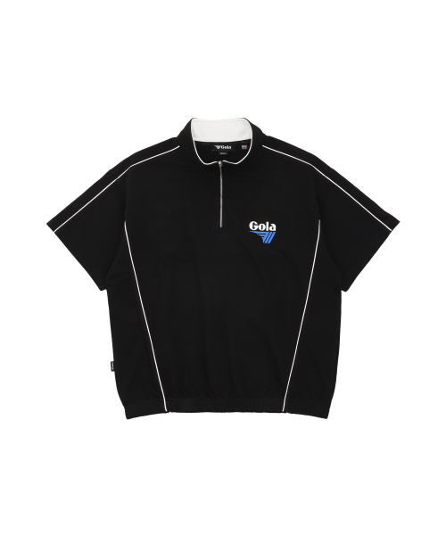 ESSENTIAL HALF ZIP UP SWEAT SHIRTS [BLACK]