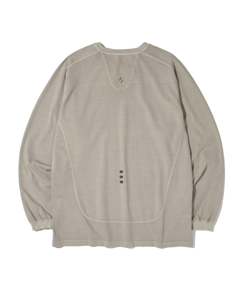 CONTRAST LONG SLEEVE T-SHIRT_BEIGE_WLT028