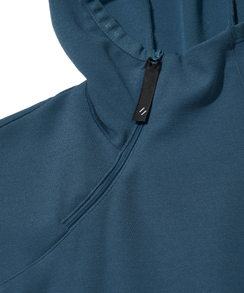 STRETCH WAFFLE PULLOVER_BLUE_WOL089