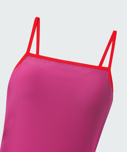 WOMENS BACK STRING ONEPIECE SWIMSUIT [MAGENTA]