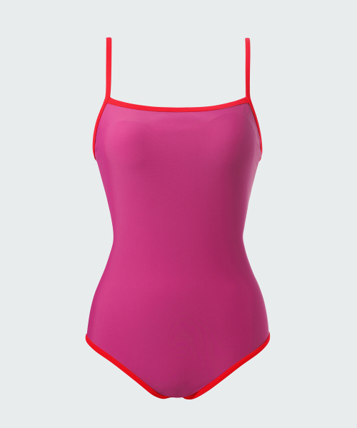 WOMENS BACK STRING ONEPIECE SWIMSUIT [MAGENTA]