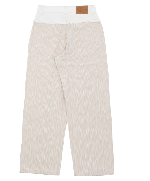 Брюки из денима со вставками [BEIGE]